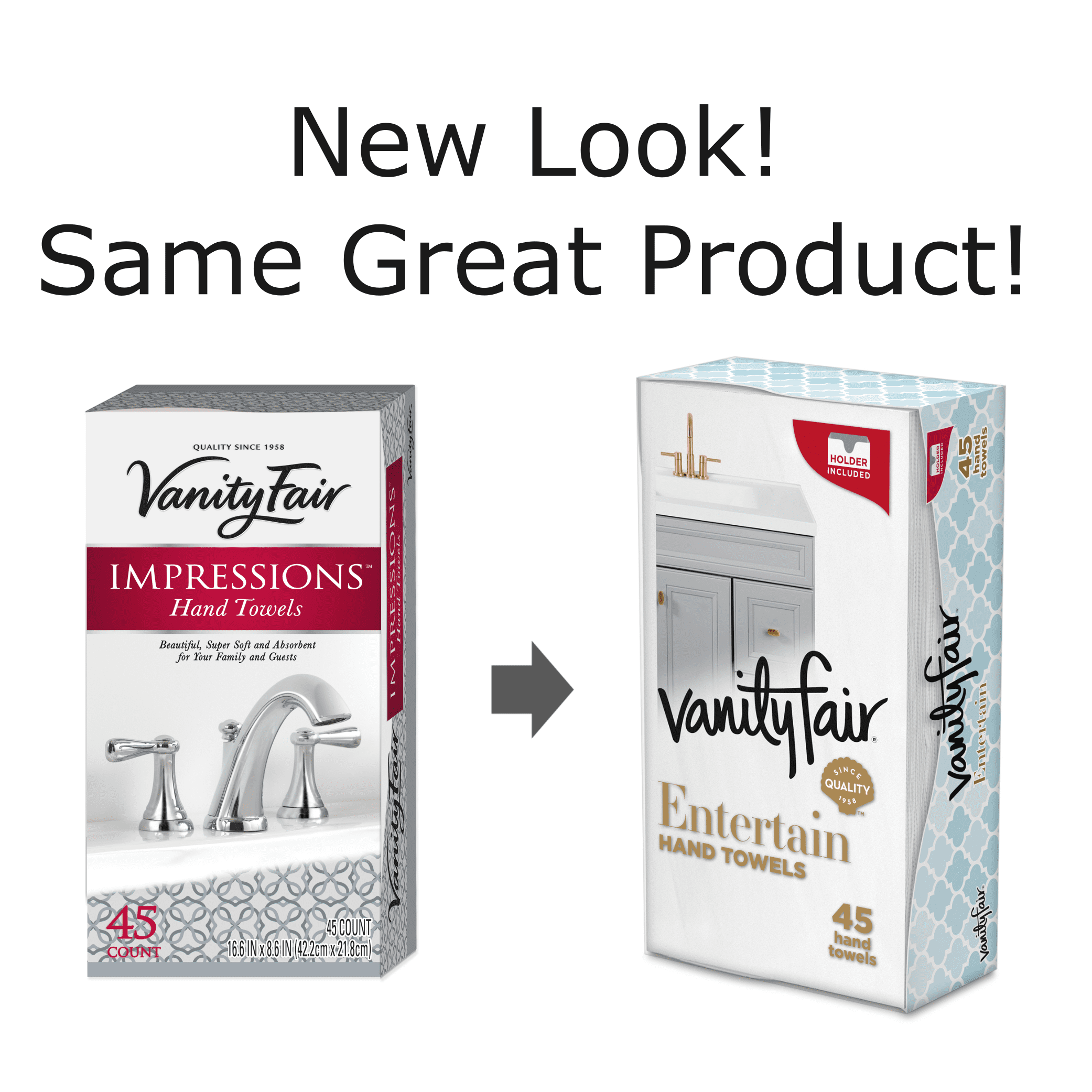 Vanity Fair Paper Hand Towels With Holder 45ct