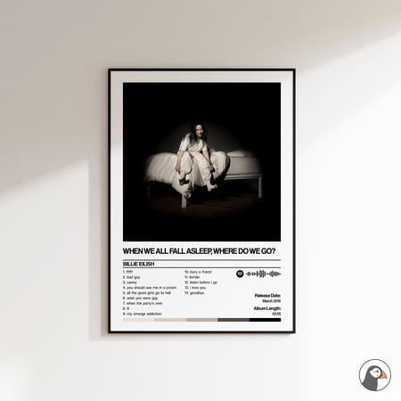 Poster Billie Eilish - When we all fall asleep, Where do we go? | Album Cover Poster | Wall Art Print | Art Work | A5 A4 A3 A2-UNFRAMED
