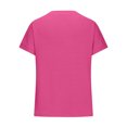 thumbnail image 4 of TKLPEHG Short Sleeve Shirts for Women Crew Neck Basic Short Sleeve Tshirt Casual Lightweight Loose Short Sleeve T Shirt Fashion Comfy Summer Clothes Solid Color Blouses (Hot Pink,M), 4 of 6