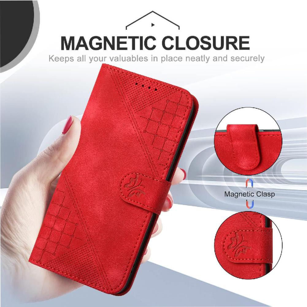 Flip Case for Samsung Galaxy S25 Fe with Detachable Hand Strap High Quality Leather Phone Case Embossed Butterfly and Credit Card Slot