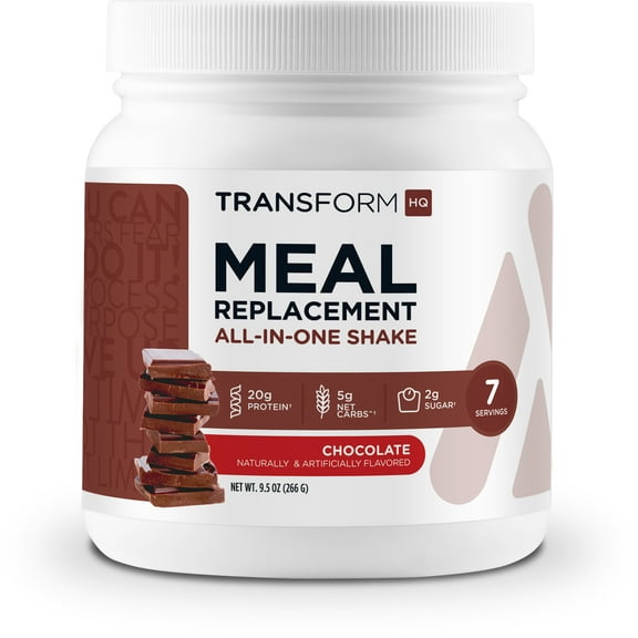 TransformHQ Meal Replacement Shake Powder 7 Servings (Chocolate) - Gluten Free, Non-GMO