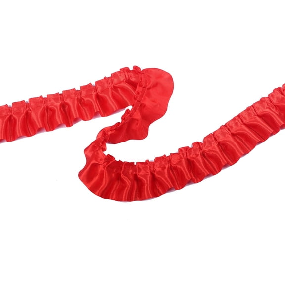 YYCRAFT 11 Yards Satin Ruffle Trim Fabric Trims and Embellishments by The Yard, 1.5 Inch Red