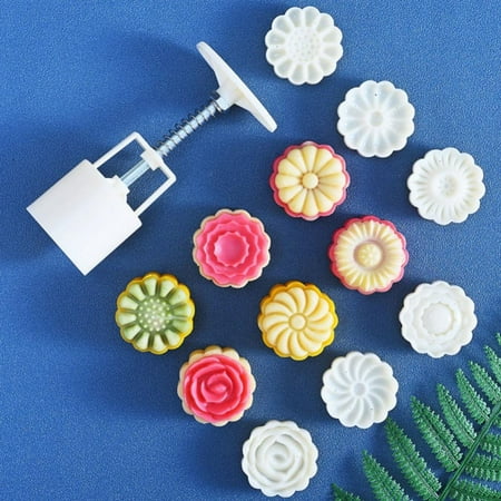

Promotion!4/6pcs 3D Flowers Stamps Moon Cake Decor Mould Barrel Round Mooncake Mold 50g/100g/125g Pastry Mooncakes Hand DIY Tool
