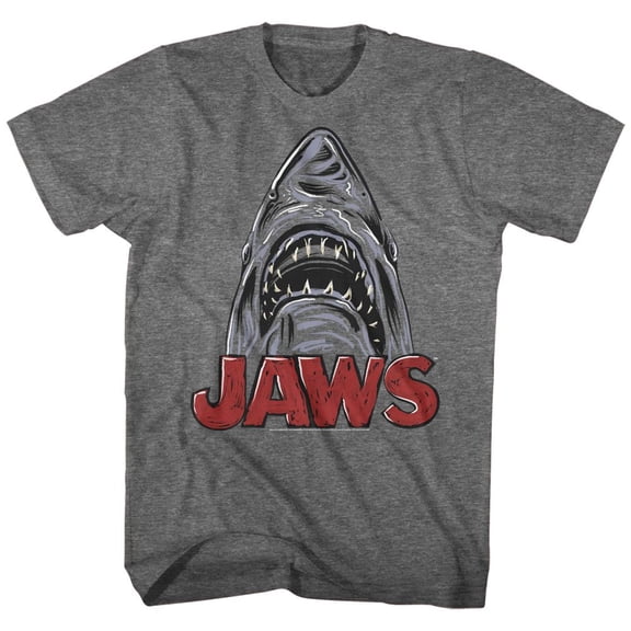 Jaws Sketchy Shark Graphite Heather Adult T-Shirt 4Xl