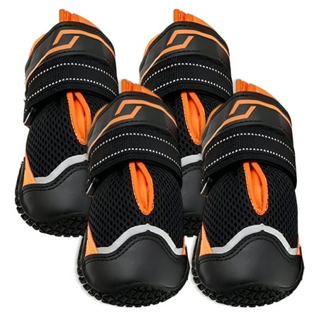 TELOLY 4Pcs Dog Shoes Safe Walk Dog Boots Flexible Outsole Dog Shoes Large Size Dogs Black 2in
