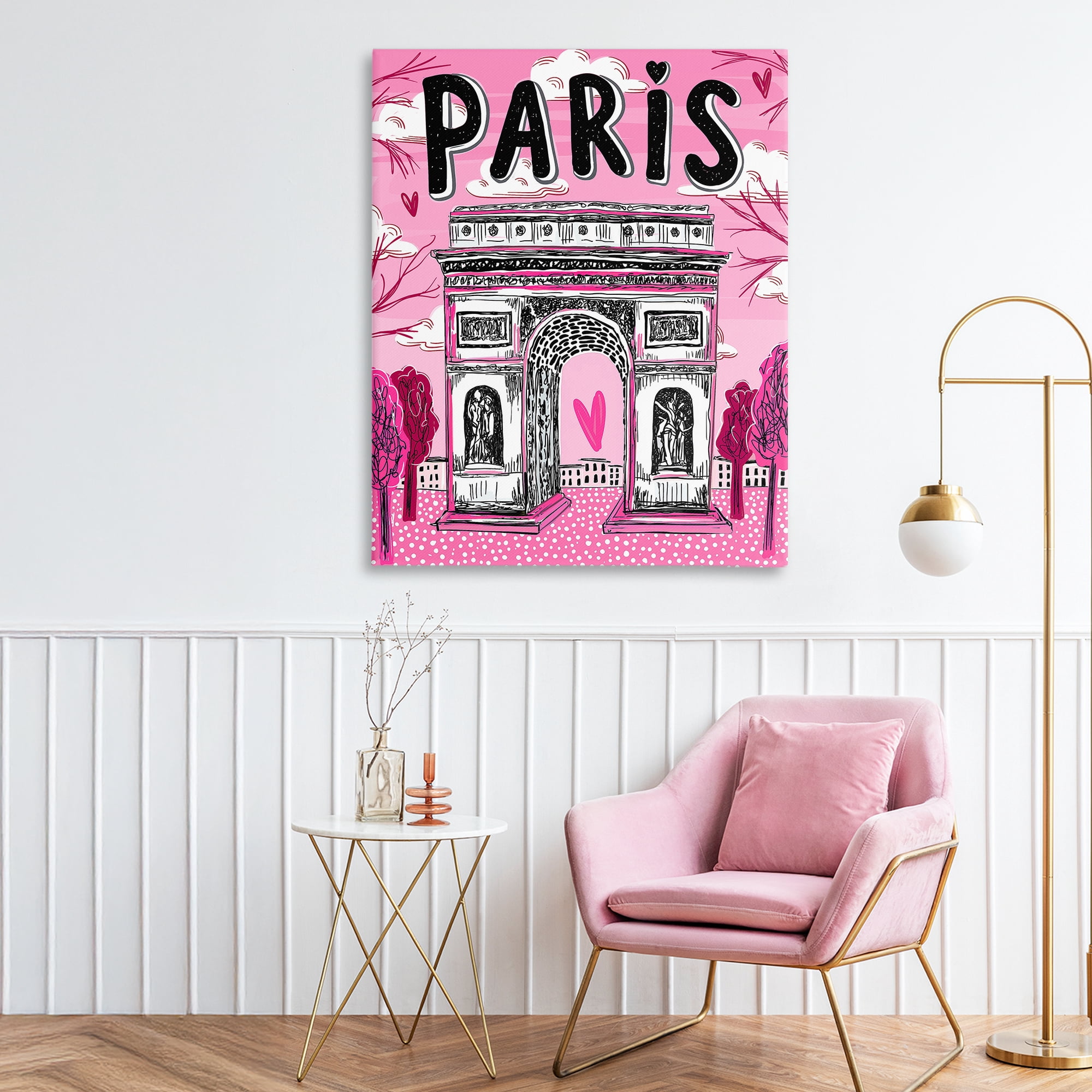 Stupell Industries Romantic Paris Arc de Triomphe Canvas Wall Art, design by Jess Stempel