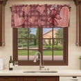 thumbnail image 6 of Happy Valentine's Day Curtain Valances for Windows, Kitchen Valance Window Treatments Panel 2 Pack, Brown Love Hearts Buffalo Plaid Rod Pocket Short Curtains for Bathroom Bedroom 60 x 18 Inch, 6 of 8