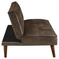 thumbnail image 4 of Pemberly Row Faux Leather Tufted Convertible Sofa Bed Dark Coffee Brown, 4 of 12