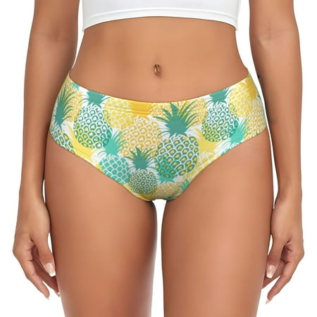 Womens Underwear - Pineapples1 A No Show Seamless Underwear for Women  Soft Stretch Womens Panties  Hipster Ladies Panties Bikini Underwear Briefs