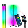 thumbnail image 2 of Riwcyla 9W 150CM59Inches Connected LEDs RGB Corner Floor Standing A tmosphere Fixture USB Operated with Controlller/ 3 Controlling Modes/ 256 Dynamic Effects/ Timing Timer Time,setting Function/, 2 of 6