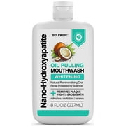 Nano-Hydroxyapatite Oil Pulling Whitening Mouthwash for Teeth and Gums, Natural & Organic, Whitens Teeth, Strengthens Enamel, Fights Bad Breath & Plaque  Smooth & Non-Greasy  for Adults & Kids
