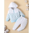 thumbnail image 3 of Coduop Infant Baby Boy Clothes Sweatsuits Plaid Hooded Tops Pants Outfit Set 0-18 Months, 3 of 9
