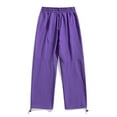thumbnail image 4 of Cargo Sweatpants, Audhol Women's New Loose Wide Leg Hot Solid Color High Waist Versatile Pants Sweatpants Women Purple XL, 4 of 8