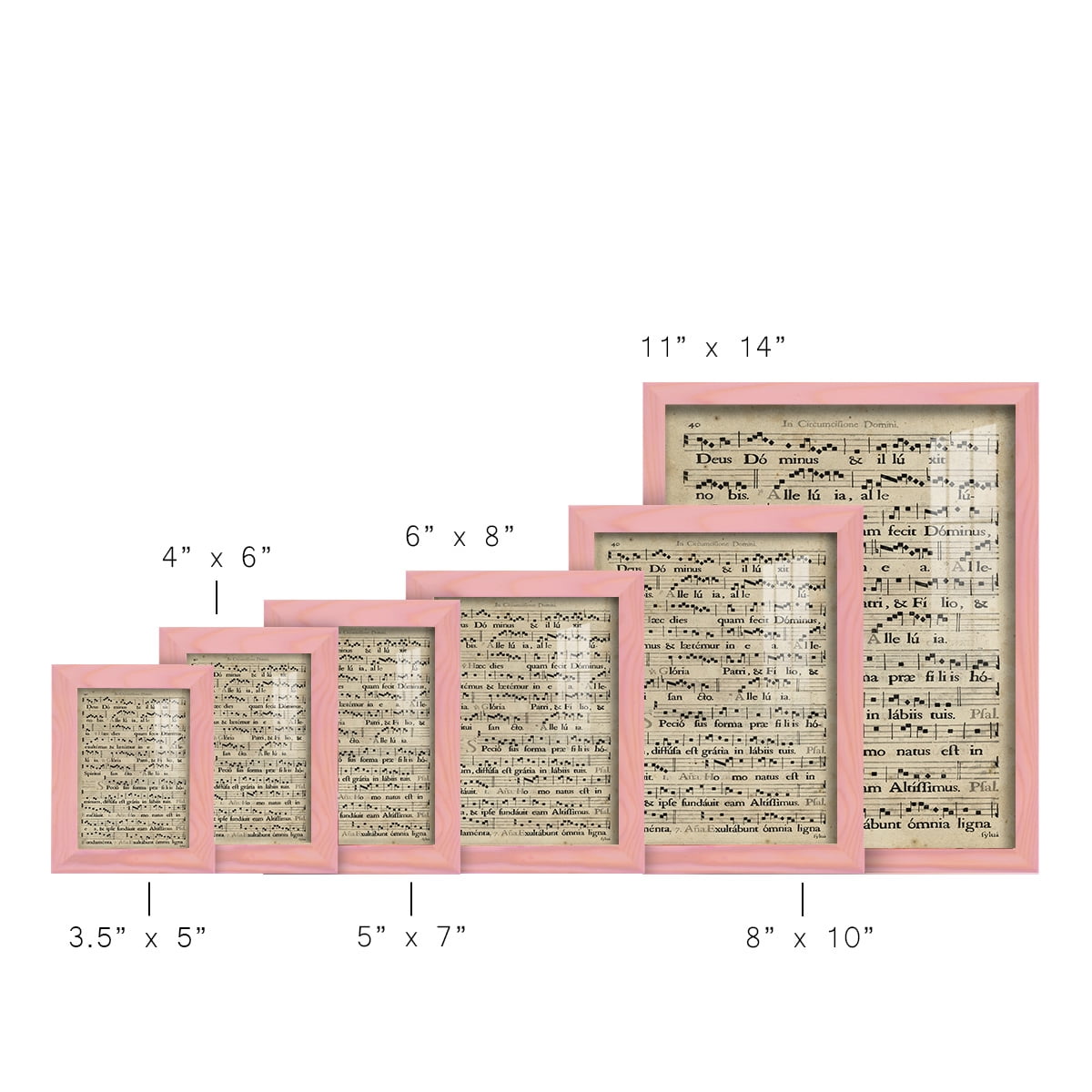 Vellum Songbook II -Framed Print w/glass-Sunset Pink