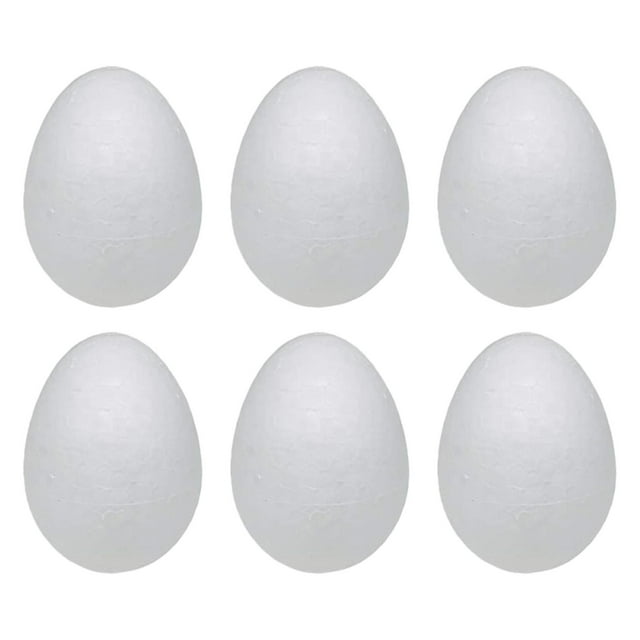 Huevos de Pascua de espuma, versátiles, lisos, para pintar, para rellenar cestas, hechos a mano 6 piezas de 15 cm