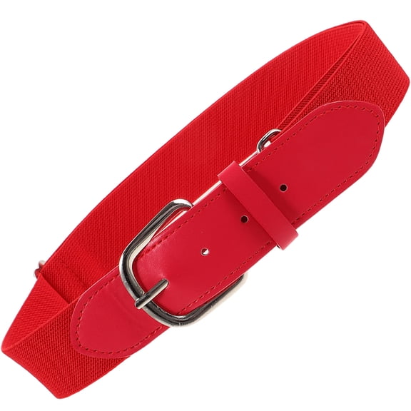 BESTYASH Adjustable Red Baseball Belt for Players, Elastic Nylon Sport Waistband with PU Material