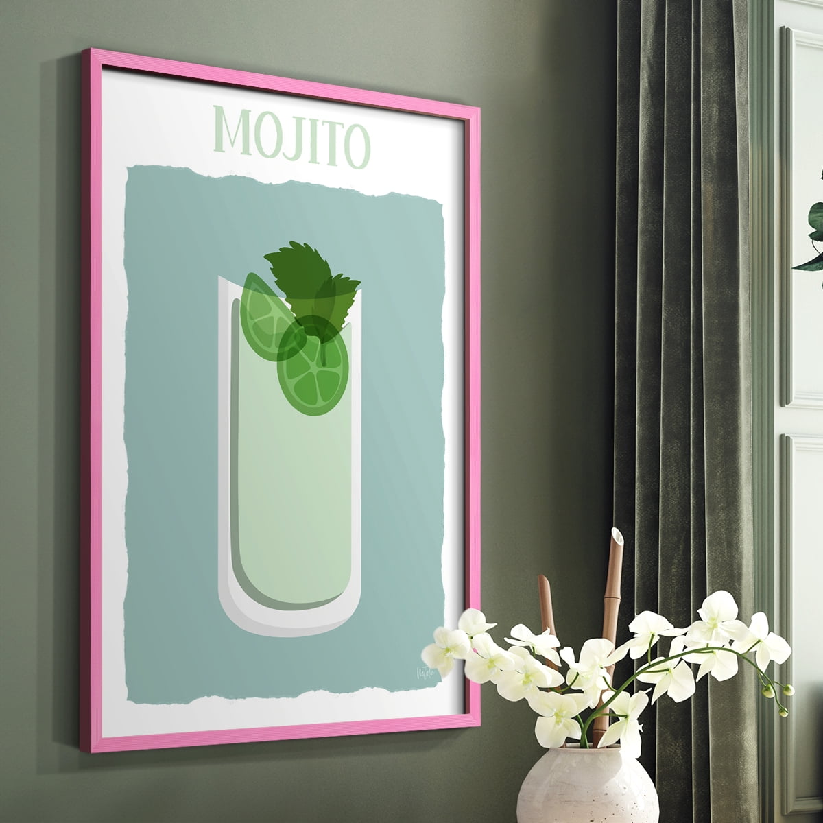 Mojito in Pink Solid Wood 8 x 10 Framed Print