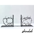 thumbnail image 3 of Shinelab Pomeranian Metal Bookends Custom Cut Dog Name Bookend Gift, Family Animal Desk Bookshelf Decor 7088, 3 of 3