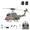 Shark Mouth - 2 Battery, variant on C032 6-Axis Gyro Flybarless RC Helicopter with One-Key Takeoff/Landing, 1/48 Scale UH-1 Huey 6CH 3D Invert Flight Brushless RC Helicopter with Altitude Hold & Optical Flow Positioning