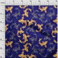 thumbnail image 3 of oneOone Cotton Cambric Indigo Blue Fabric Asian Japanese Koifish Dress Material Fabric Print Fabric By The Yard 42 Inch Wide, 3 of 5