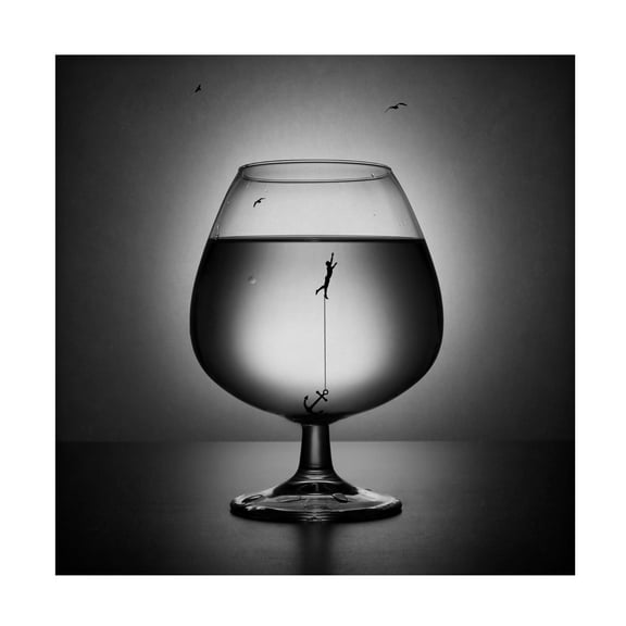 Victoria Ivanova 'Alcoholism The Drowning' Canvas Art