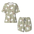 thumbnail image 5 of "Wukai Funny Chicken Women's Pajama Set - Short-Sleeve Top and Shorts with Elastic Waistband and Pockets for Loungewear, Yoga, and Casual Wear-Large, 5 of 8