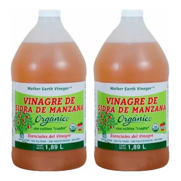 Vinagre De Sidra De Manzana Orgánico Mother Earth 2 Botes 3.78lt