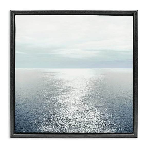Stupell Industries Ocean Ripples Scenery Landscape Photography Black Floater Framed Canvas Art Print Wall Art, 18 x 18