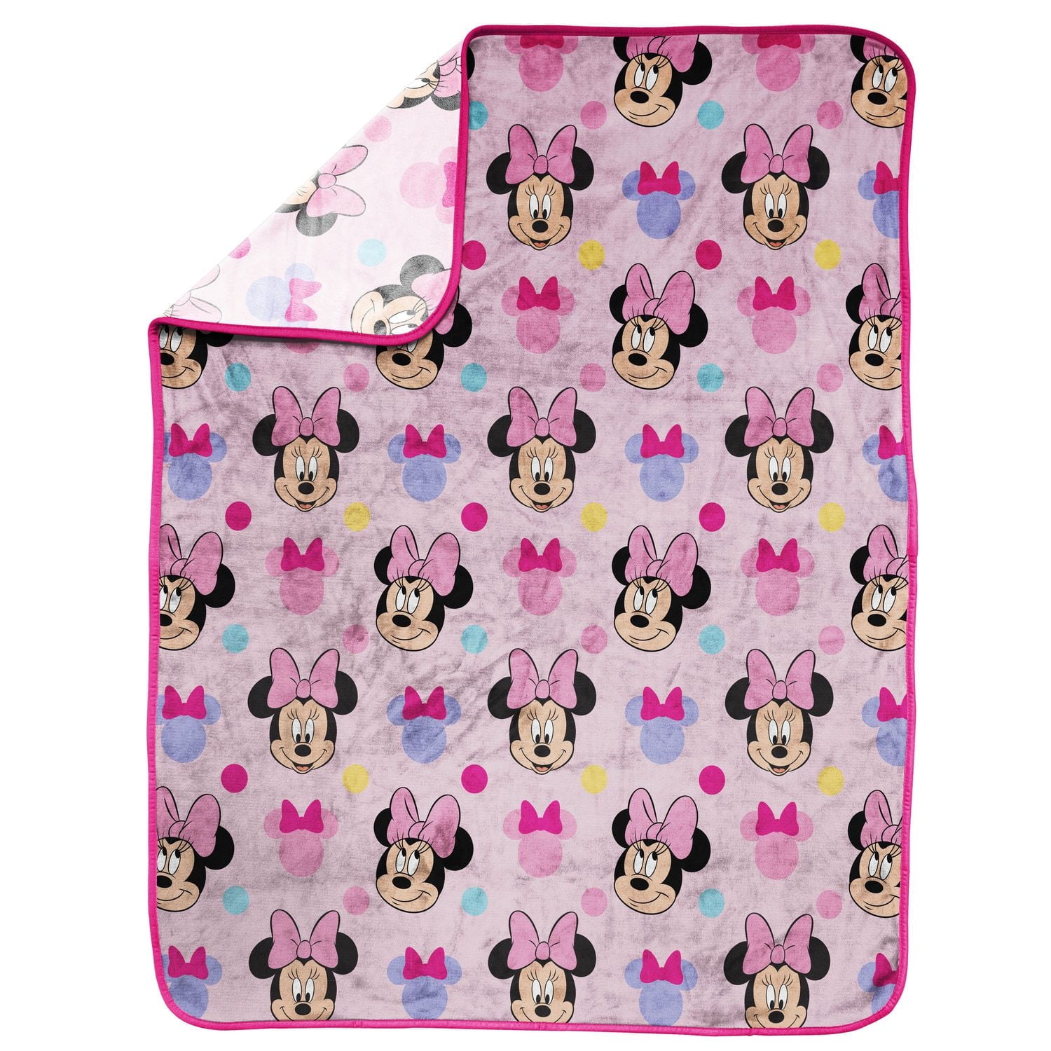 Minnie Mouse Jeté en Molleton Toucher Soie pour Enfants, 100 % Polyester 101,6 x 127 cm