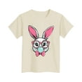 thumbnail image 2 of ZOYOEN Girls Easter T Shirts Rabbit Print- Soft Short Sleeve Cute Crewneck Kids Clothes Beige Size 8 T, 2 of 6