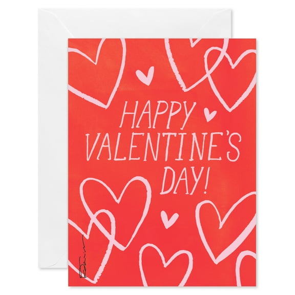 American Greetings Valentine's Day Card Pack for Anyone, Hearts Design (6-Count)