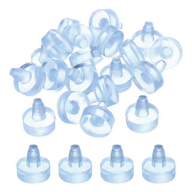 76Pack 6mm/0.24" Glass Table Top Bumpers with Long Stem Fit 1/4Inch, Clear
