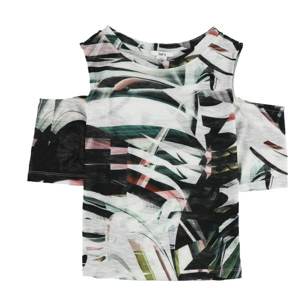 bar III Womens Printed Knit Blouse, Multicoloured, X-Small