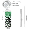 thumbnail image 3 of St Patrick's Day Skinny Tumblers with Lids and Straws, Glitter Green Leopard Print Stainless Steel Vacuum Insulated Travel Tumbler Cups 20 OZ, 3 of 6