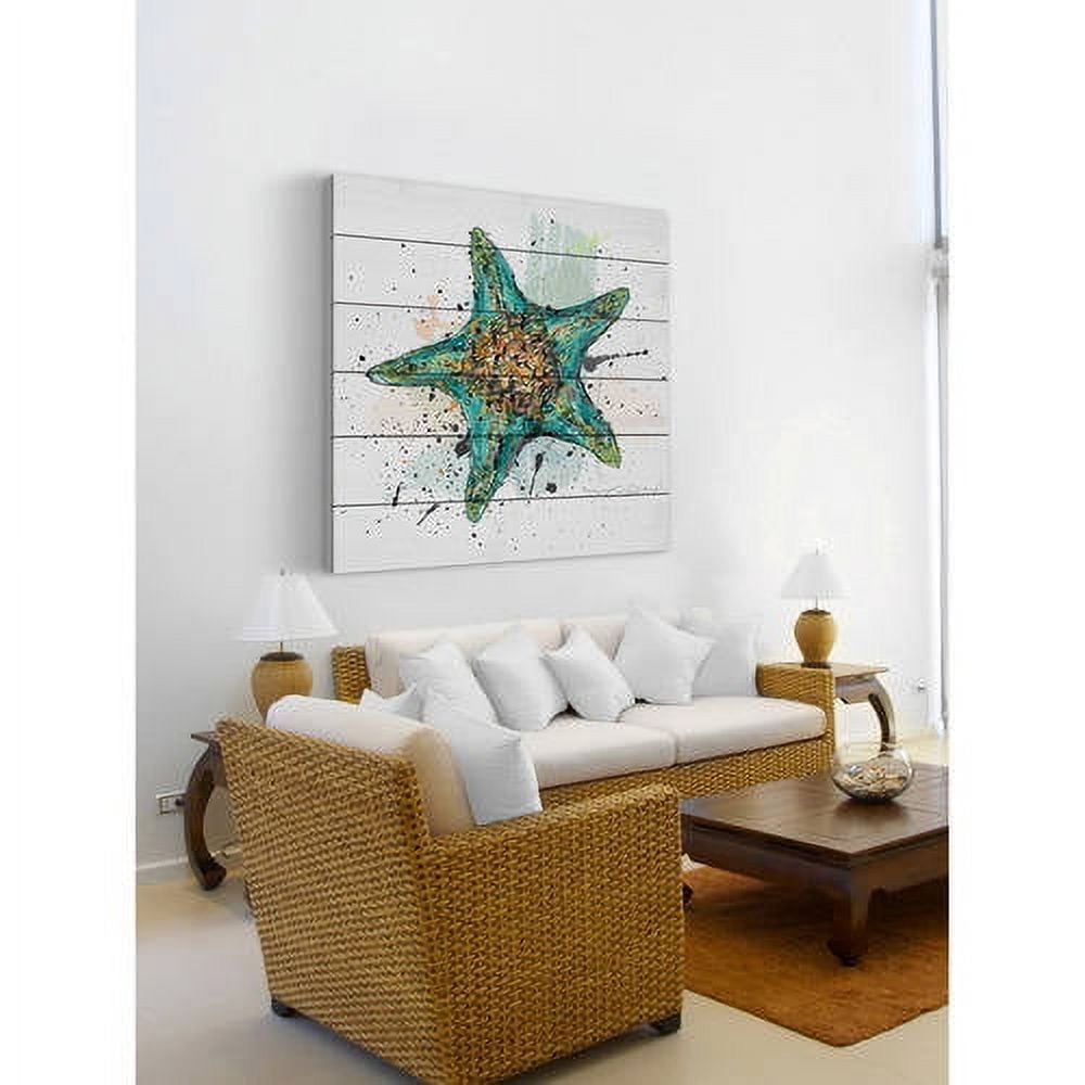 Marmont Hill "Etoile de Mer 3" by Marie-Eve Pharand Painting Print on White Wood
