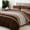 Brown-Queen, variant on King Chocolate Brown Striped Microfiber Bed-in-a-Bag 7 Piece All Season Bedding Set