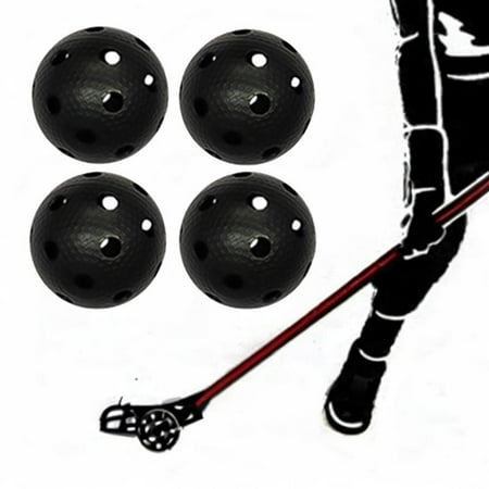 GARENDE 4 Pieces Floorball Balls Competition Balls Portable Replacement Unihockey Balls Floorballs for Gym Sports Practicing Training Black