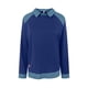 thumbnail image 3 of Camisas de manga larga for mujer, cuello de mezclilla, costura de retales, sudadera, Tops casuales, jersey, 3 of 6