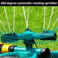 thumbnail image 3 of Automatic Lawn Sprinkler 360 Degree 3 Arm Rotary Sprinkler System For Watering Lawn Plants Flowers Vegetables Etc1pcs-blue, 3 of 5