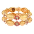 thumbnail image 3 of Efulgenz Indian Bangle Set for Women Antique Traditional Bracelet Jewelry Kundan Bangle Wedding Bridal Jewelry (2 Pcs) Size-2.6, 3 of 5