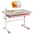thumbnail image 1 of Costway Bureau pour Enfants à Hauteur Réglable Table d'Étude pour Enfants avec Plateau Inclinable et Support de Livre Rose, 1 of 9