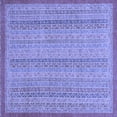thumbnail image 1 of Ahgly Company Machine Washable Indoor Square Abstract Blue Modern Area Rugs, 6' Square, 1 of 4