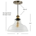 thumbnail image 4 of JONATHAN Y Litchfield 11" Farmhouse Metal/Glass LED Pendant, Brass Gold, 4 of 8