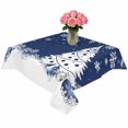 thumbnail image 2 of Navy Blue Christmas Table Cloth Waterproof Tablecloths, Xmas Tree Snowflake Winter Tablecloth Dining Table Cover for Kitchen Party Tabletop Outdoor, Square Tablecloth 60x60 Inch, 2 of 9