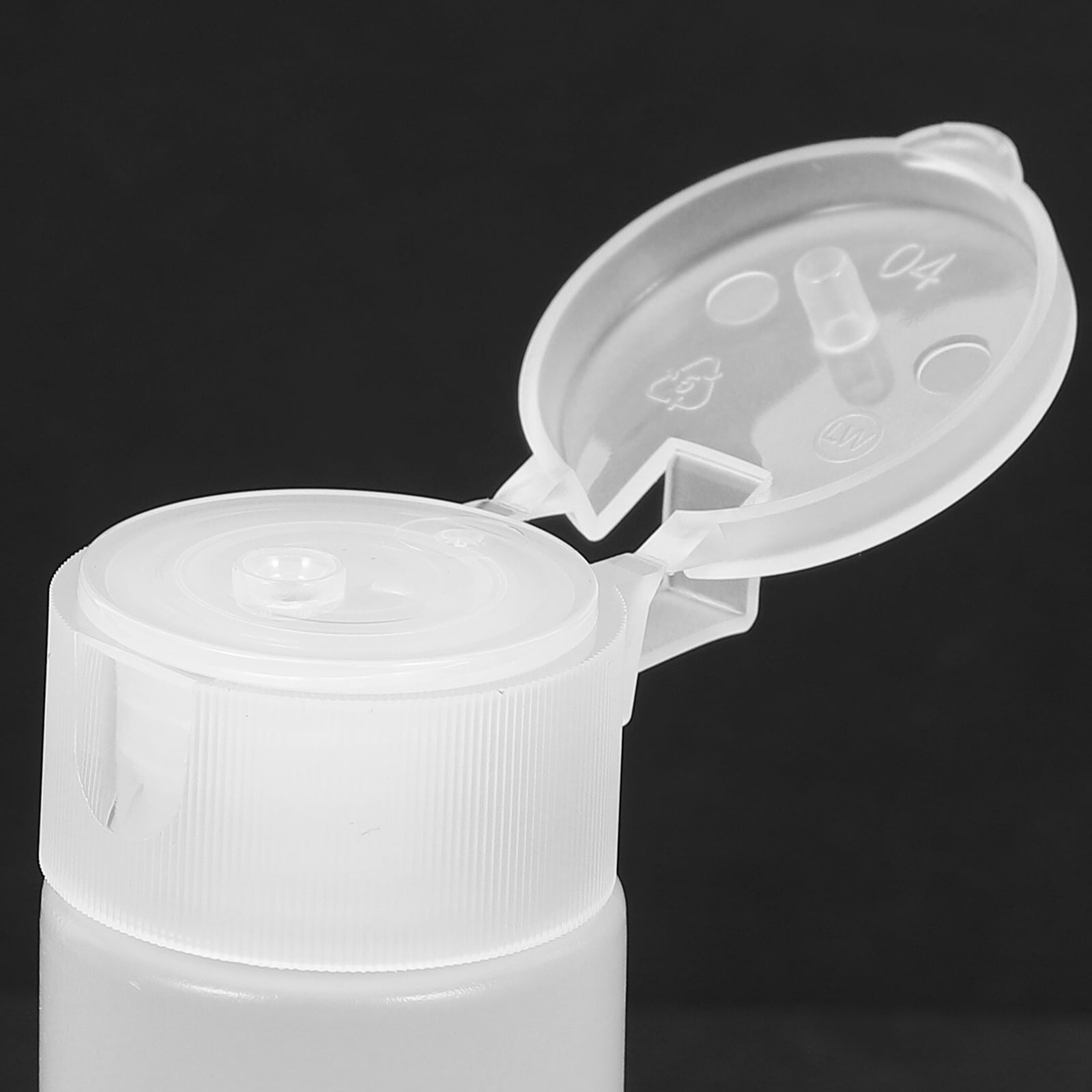 Set of 3 Flip Top Squeeze Bottle Shampoo Bottles Travel Toiletries White
