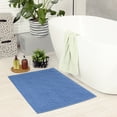 thumbnail image 3 of Unique Bargains Luxury Bath Mat Cotton Absorbent Hotel Spa Shower Floor Towel Blue, 3 of 7