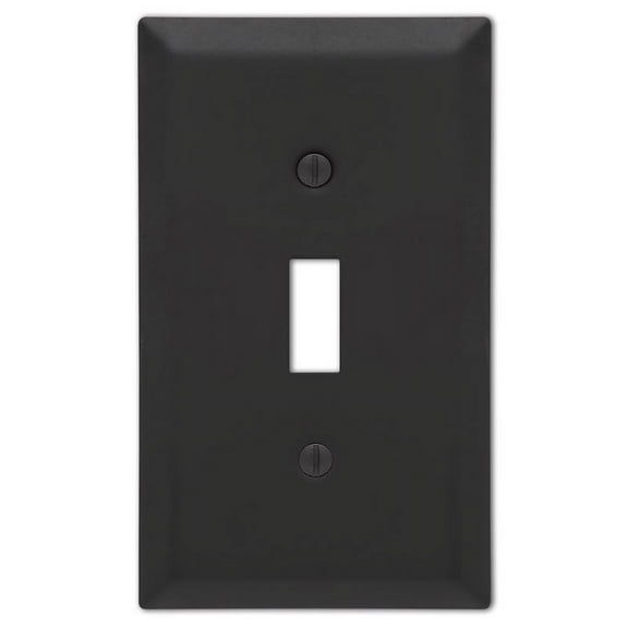 Amerelle 163TMB Black 1 Gang Stamped Steel Toggle Wall Plate