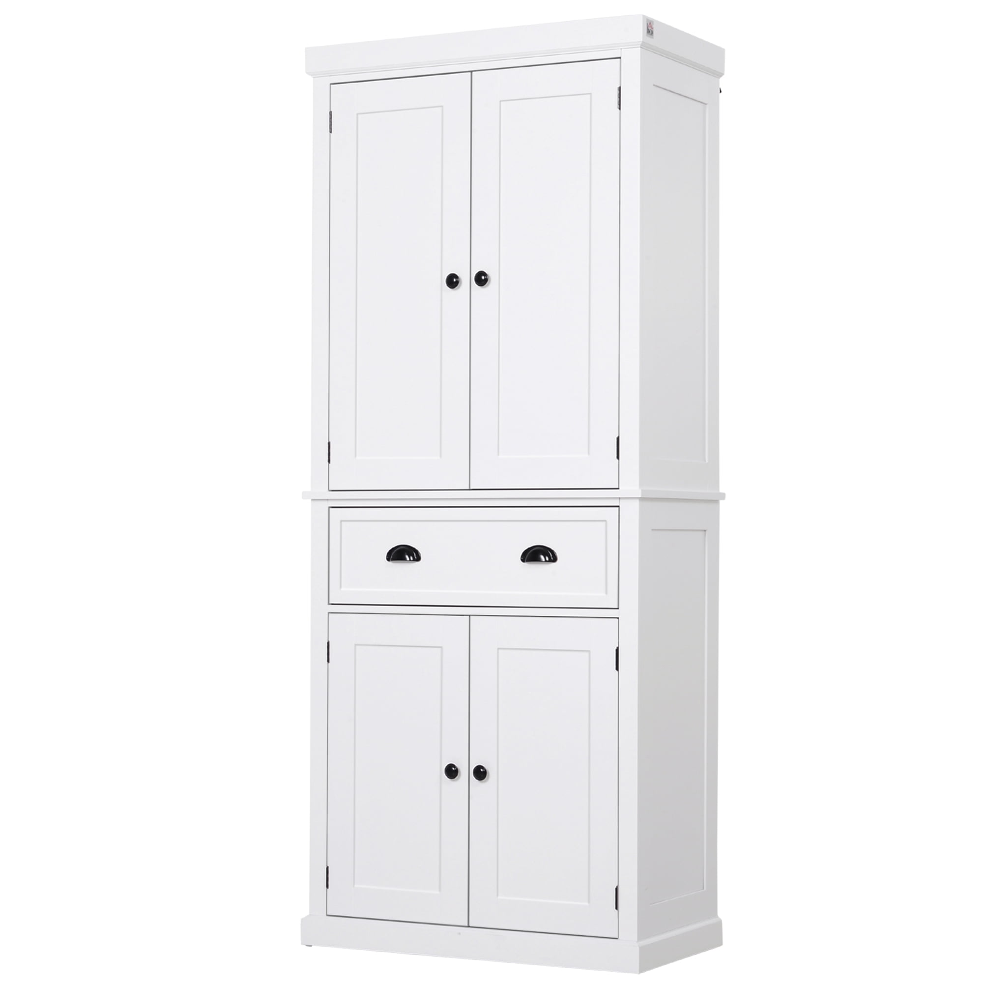 HomCom 72 Traditional Freestanding Kitchen Cupboard Pantry Cabinet with Elegant Colonial Design Antique Hardware