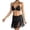 Black, variant on Swimsuits for Women Crochet Two Piece Set Bikini Top with Patchwork Fringe and Skirt Womens Bikini Swimsuits White One Size