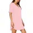 thumbnail image 4 of Gamivast Shirt Dresses for Women Short Sleeve V-Neck Button Down Mini Dress With Pocket Loose Fit Casual Style Ruffle Sleeve House Dress Sleepwear Wear, 4 of 6